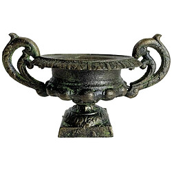 L'Héritier Du Temps Vasque Jardinière Chambord Fonte Verte 14,5x16,5x26 cm