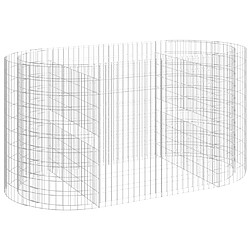 VidaXL Lit surélevé à Gabion - 200x100x100 cm Argenté