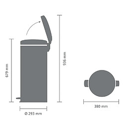 Brabantia Poubelle à pédale New Icon 30L