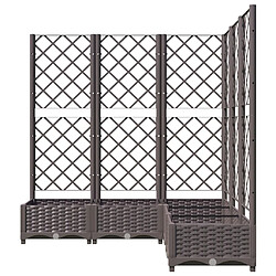 Acheter vidaXL Jardinière avec treillis - Marron