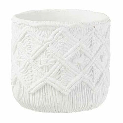 Paris Prix Cache-Pot Ciment Damier 20cm Blanc