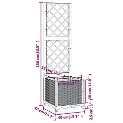 vidaXL Jardinière avec treillis - Bleu gris pas cher
