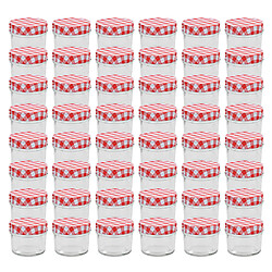 vidaXL Pots à confiture - 110 ml - Rouge et Blanc