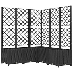 vidaXL Jardinière avec treillis 120 cm - Noir