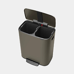Brabantia Poubelle à pédale 2x30L - Platinum