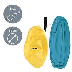 Pouf gonflable rond - Bleu pas cher