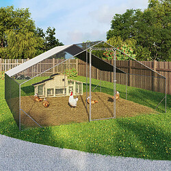 Idmarket MARKET Enclos poulailler 16 m² acier galvanisé