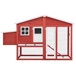 Avis vidaXL Poulailler Rouge - 191x67x117 cm