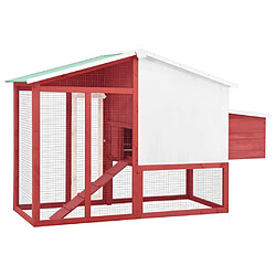 Acheter vidaXL Poulailler Rouge - 191x67x117 cm