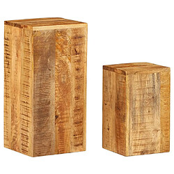 vidaXL Supports pour plantes bois de manguier 2 pcs