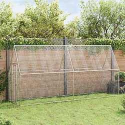 vidaXL Cage poules 400x100x190 cm argentée