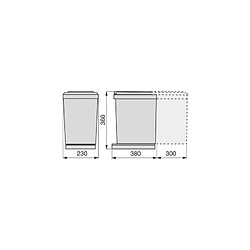 EMUCA Poubelle de recyclage 16L - Gris pas cher