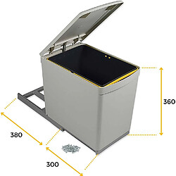 Avis EMUCA Poubelle de recyclage 16L - Gris