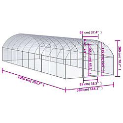 vidaXL Poulailler d'Extérieur - 3x10x2 m pas cher