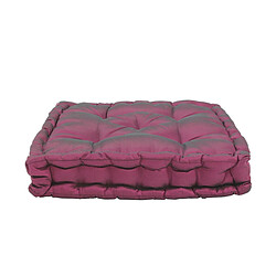 Thedecofactory WILLIAM - Pouf tapissier en taffetas prune 40x40
