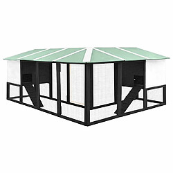 Acheter vidaXL Clapier avec piste - Bois de sapin - Gris et blanc