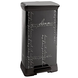 Curver Poubelle à Pédale CALLIGRAPHIE 50 L - Noir