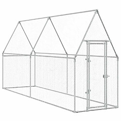 vidaXL Cage poules 400x100x190 cm argentée