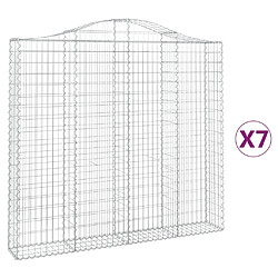 vidaXL Paniers à gabions arqués 7 pcs