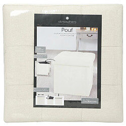 Acheter Atmosphera Pouf coffre pliable Lysandre - L. 38 x H. 38 cm - Beige