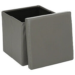 Avis Atmosphera Pouf carré Pliant - PVC - Gris