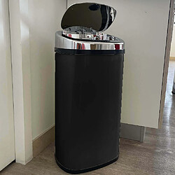 Poubelle automatique 42l noir/inox - BAT-42LS02A BLACK SS - KITCHEN MOVE pas cher