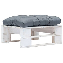 Repose-pied Jardin Gris Blanc VidaXL
