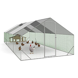 Idmarket MARKET Enclos poulailler 24 m² acier galvanisé