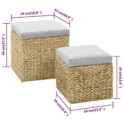 vidaXL LOT DE 2 - Gris pas cher