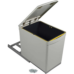 EMUCA Poubelle de recyclage 16L - Gris