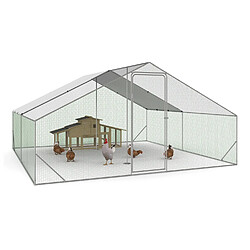 Idmarket MARKET Enclos poulailler 16 m² acier galvanisé