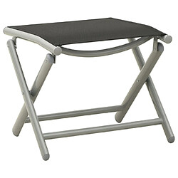 VidaXL Repose-pied pliable noir et argenté