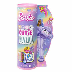 Barbie poupée Cutie Reveal Caniche Poupée surprise Barbie - série Cutie Reveal - 10 surprises - effets de changement de couleur - déguisement de chien et accessoires - dès 3 ans