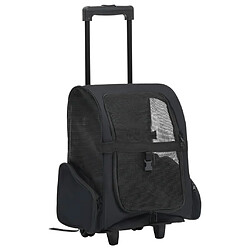 vidaXL Chariot pliable - Noir Chariot animaux - Tissu et métal - 40 x 25 x 55-104 cm