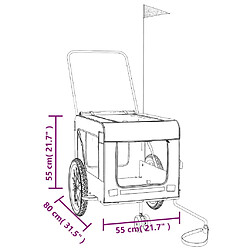 vidaXL Remorque vélo - Orange et noir pas cher