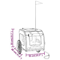 vidaXL Remorque Vélo Animal - Gris et Noir pas cher