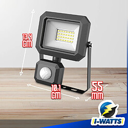 Avis I-Watts Spot LED 20W - Détecteur de mouvement IP65 noir