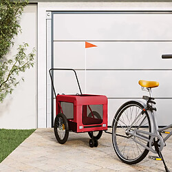 vidaXL Remorque de Vélo pour Animaux - Rouge/Noir