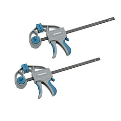 Ferrestock Serre-joint une main 215 mm - Lot de 2
