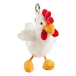 Porte-clés poule en peluche