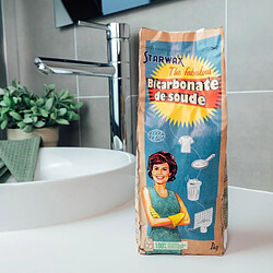 Starwax The Fabulous STARWAX FABULOUS Bicarbonate de soude 1 KG Bicarbonate pur 98% - Polyvalent ménage - Biodégradable, certifié Ecocert