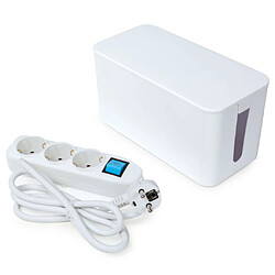 Perel Prise Schuko 3 voies avec gestion de câble