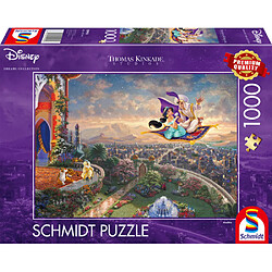 Schmidt spiele Puzzle Disney Aladdin 1000 pièces Puzzle adulte Disney Aladdin - 1000 pièces - découpes précises - finition antireflet - illustrations Thomas Kinkade - à partir de 12 ans