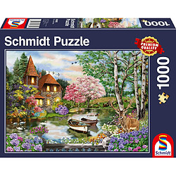 Schmidt spiele Puzzle adulte Maison au bord du lac - 1000 pièces pas cher