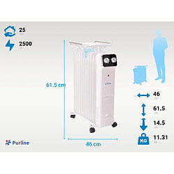 Purline Radiateur à huile blanc HOTI OR pas cher