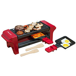 Appareil à raclette 2 personnes 350w + gril noir/rouge - AGR102 - BESTRON pas cher