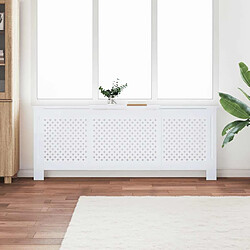 vidaXL Cache-radiateur MDF Blanc 205 cm