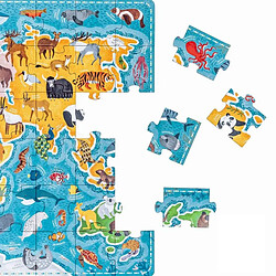 Acheter Puzzle carte du monde animaux - 60 pièces
