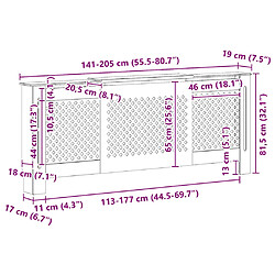 vidaXL Cache-radiateur MDF 205 cm pas cher