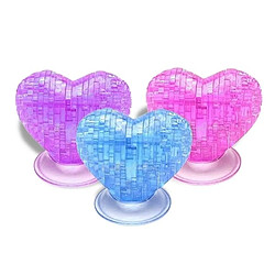 Totalcadeau Puzzle cristal 3D cœur - Bleu